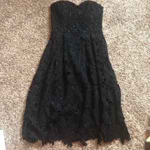 Black strapless boutique dress